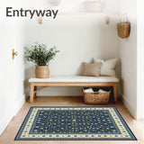 Geometric Art for Entryway with Beige and Blue Hues(Blue)