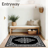 Damask Vinework with Ornate Botanical Scrolls(Black)