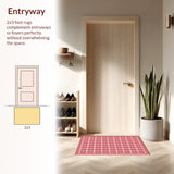 Ultra Soft Area Rug, Non Slip, Stain Resistant, Washable Area Rugs for Living Room, Bedroom, Western Preppy Cowgirl Door(Pink)