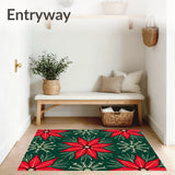 Festive Heritage Poinsettia Botanical Tapestry Elegance(Red)