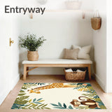 Whimsical Jungle Friends Beige for Kids Playful Spaces(Beige)