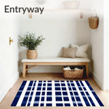 Living Room Stripe Rug Navy/White Stripes(Blue)