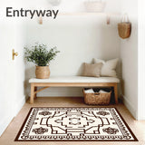 Mediterranean Mosaic Labyrinth Artistry Symmetrical Basketweave (Beige)