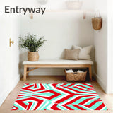 Cane Stripe Chevron Yuletide Floor(Red)