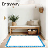 Pile with Subtle Nautical Stripes and Elegant Borders (Blue)