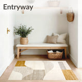 Cream & Beige Contemporary Abstract Art for Floor Decor(Beige)