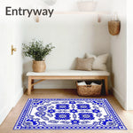 Mosaic Tile Inspired with Hexagonal Flower Clusters (Blue) - ODIKA