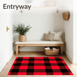 Rustic Tartan Plaid Featuring Vibrant Ruby and Black Grids(Red)