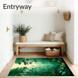 Lush Canopy Forest Green & Beige Blended Abstract(Green)