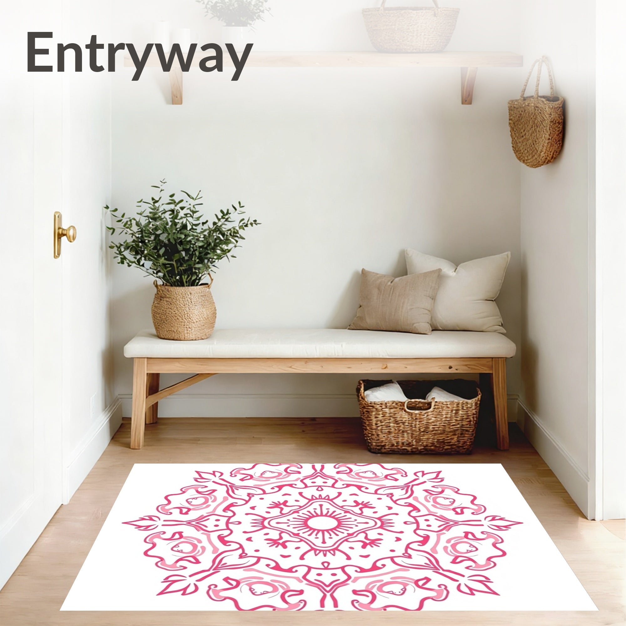 Burst Floral Medallion Decorative with Intricate Petal Design (Pink) - ODIKA