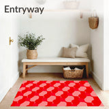 Hexagonal Honeycomb Mosaic with Contemporary Abstract Flair(Red)