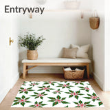 Festive Holly Berry Vine Holiday with Snowflake Accents(White)