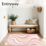 Modern Plush Wave Motif with Soothing Undulating Design (Pink)