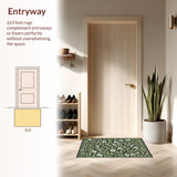 Striking Monochrome Plant Motif(Black)