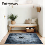 Dark Fantasy Spiderweb Carpet Mysterious Goth Area Rug Decor(Gray)
