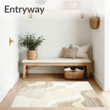 Ethereal Beige Area Abstract Swirls for Home Decor(Beige)