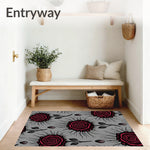 Gothic Rose Bloom Tapestry with Dark Floral Arrangements(Gray) - ODIKA