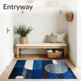 Abstract Circle Carpet(Blue)