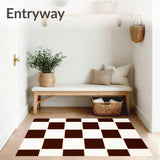 Autumn Harvest Checkerboard Decorative Surface Accent(Brown)