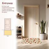 Ultra Soft Area Rug, Non Slip, Stain Resistant, Washable Area Rugs for Living Room, Bedroom, Memory Foam Mushroom Kitchen(Beige)