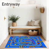 Adventure Highway Interlocking Maze with Playful Vehicles Motif (Blue)