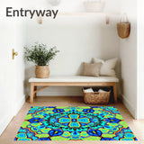 Abstract Mosaic Kaleidoscope Decorative With Fractal(Blue)