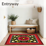 Inspired Mosaic with Radiant Petal Motifs(Red)