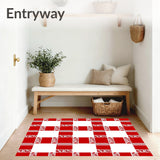 Festive Buffalo Grid Holiday Entrance Welcome Decoration(Red)