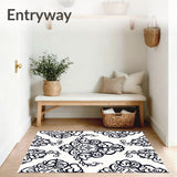 Damask Floral Vine Motif with Classical European Elegance (Black)