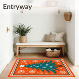 Winter Spruce Tree with Frosted and Snowflake Accents Half Round(Orange)