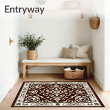 Elegant Damask Flourish with Stylized Leaf and Baroque Inspired Detailing (Brown)