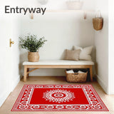 Vibrant Starburst Floral Medallion Accent Castle Decoration(Red)