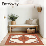 Vintage Boho Faded Paisley Motif Neutral Design(Brown)