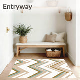 Chevron Zigzag Stripes with Alternating Wave Formation(Beige)