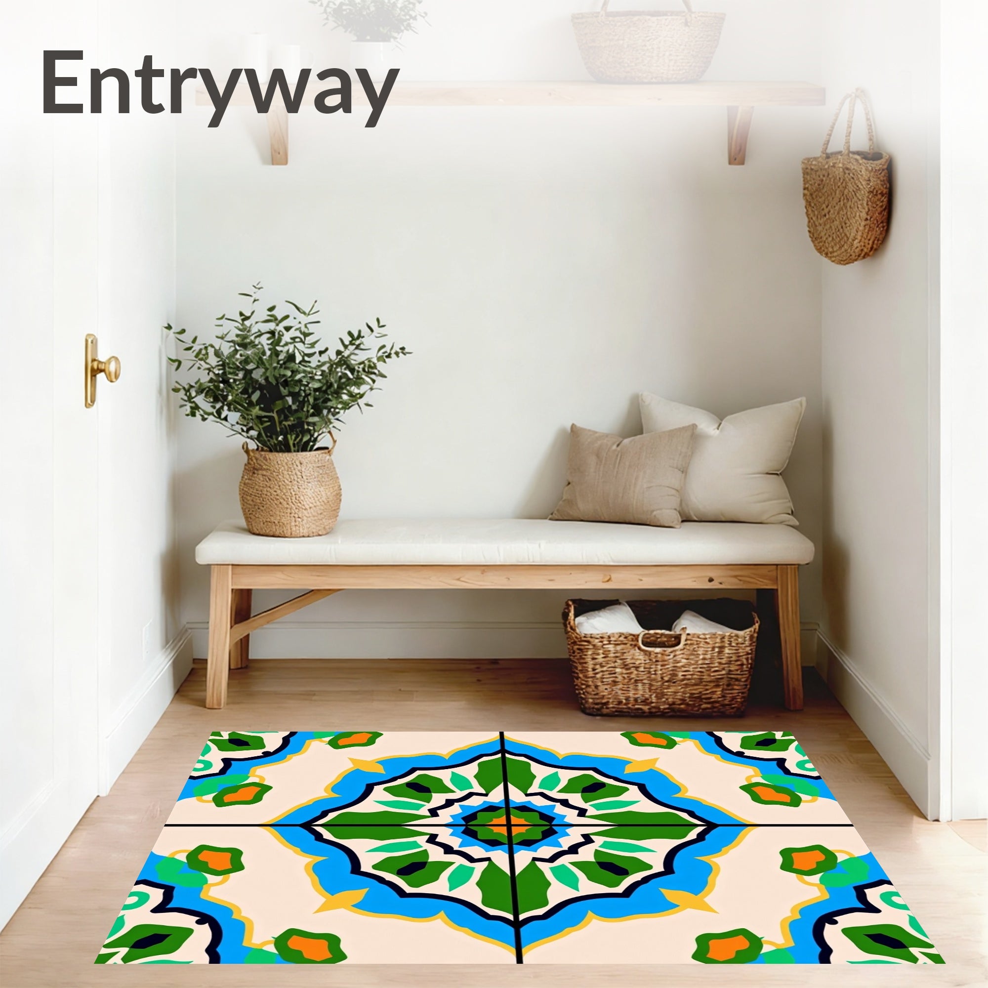 Mosaic Tile Kaleidoscope Foldable Accent (Green) - ODIKA