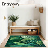 Exotic Greenery Non Slip With Artistic Botanical(Green)