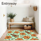 Cartoon Tabby Cats with Fish Bone and Yarn Accessories(Green)