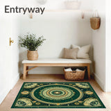 Circular Sector Design Anti Slip Absorbent Natural Beige(Green)