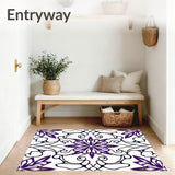 Elegant Swirl Medallion Abstract Contemporary Accent Sevilla (Purple)