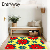 Poinsettia Blossom Tapestry with Floral Holiday Celebration(Red)