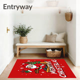 Festive Jolly Santa Beside Fireplace Holiday(Red)