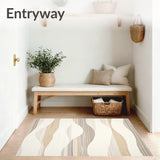Contemporary Cream Showcasing Striped Motif(Beige)