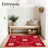 Snowflake Crystal Area with Intricate Winter Design(Red)