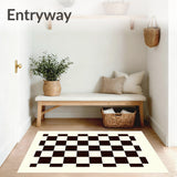 Modern Checker with Cream and Chocolate Tones(Black)