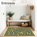 Contemporary Maze Labyrinth Pathway Decorative(Yellow)