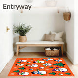 Jolly Snowman Family Scene Holiday with Pine Tree Accents(Orange)