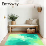 Abstract Watercolor Splash with Ombre Gradient Waves(Teal)