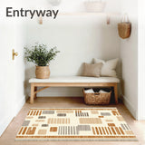 Beige Abstract Animal Inspired Runner(Beige)