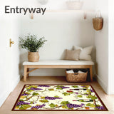 Elegant Moon Shaped Area Rug With Wine Bottle And Grapevine Decorative Design(Beige)