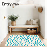 Abstract Waves Collection with Flowing Curved Lines Design(Blue)